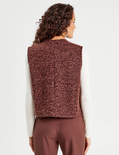 Pull sans manches marron foncé femme