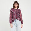 Chemise manches longues prune femme