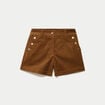Short en velours marron femme