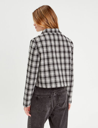 Veste droite boutonnée gris femme