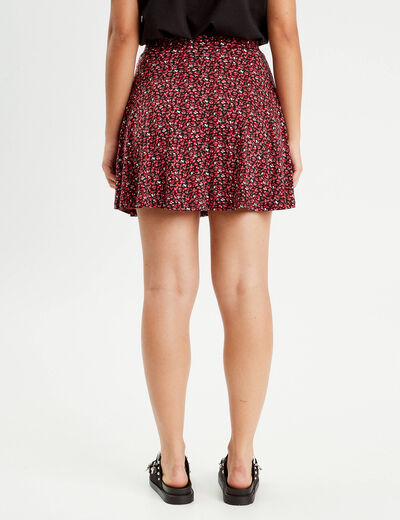 Jupe short droite noir femme