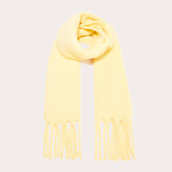echarpe avec franges jaune clair femme Écharpe avec franges jaune clair femme
