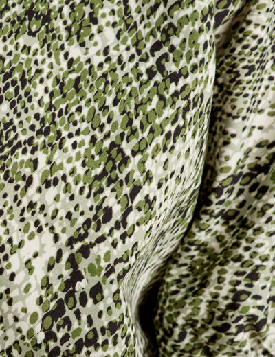 Blouse noeud manches courtes vert kaki femme