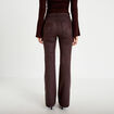 Pantalon bootcut aspect daim marron fonc&eacute; femme