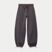 Jogging large taille basse gris fonc&eacute; femme