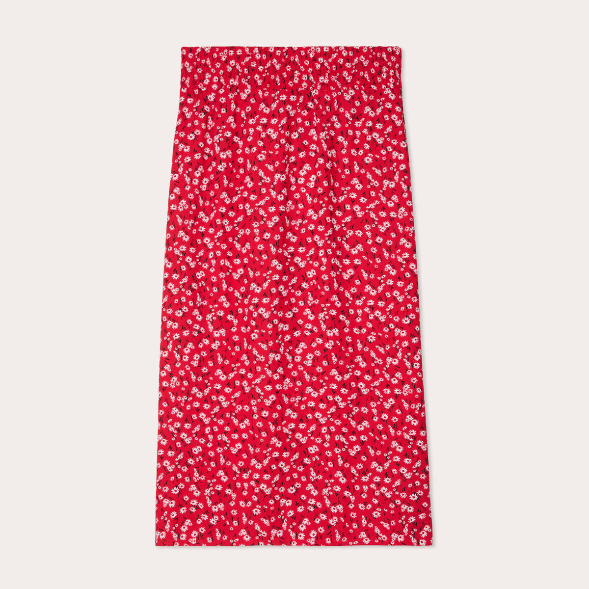 Jupe longue fluide rouge femme