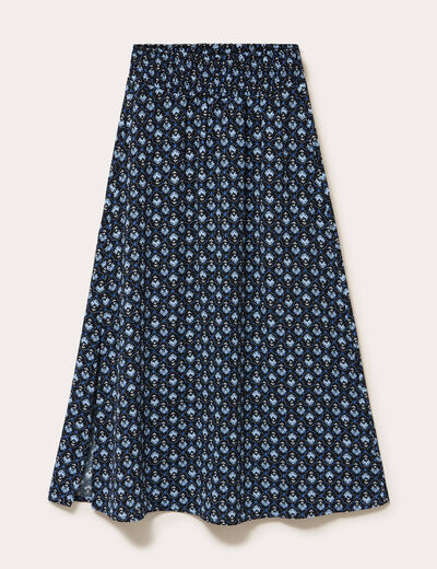 Jupe longue fluide noir femme