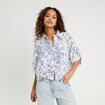 Chemise manches 3/4 blanc femme