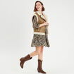 Blouson sans manches zippé taupe femme