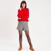 Pull manches longues rouge femme