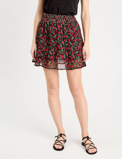 Jupe-short patineuse noir femme