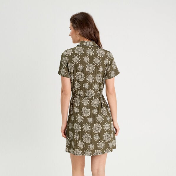 robe chemise droite vert kaki femme Robe chemise droite vert kaki femme