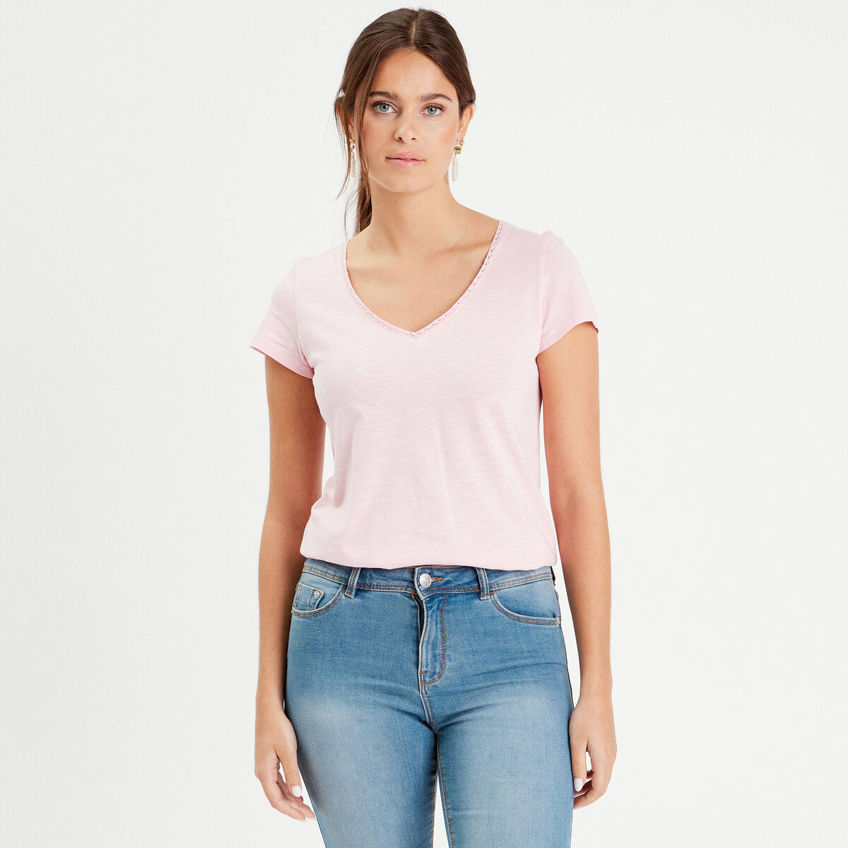 T-shirt manches courtes rose femme