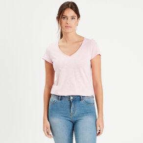 T-shirt manches courtes rose femme