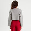 Pull cropped manches longues gris foncé femme