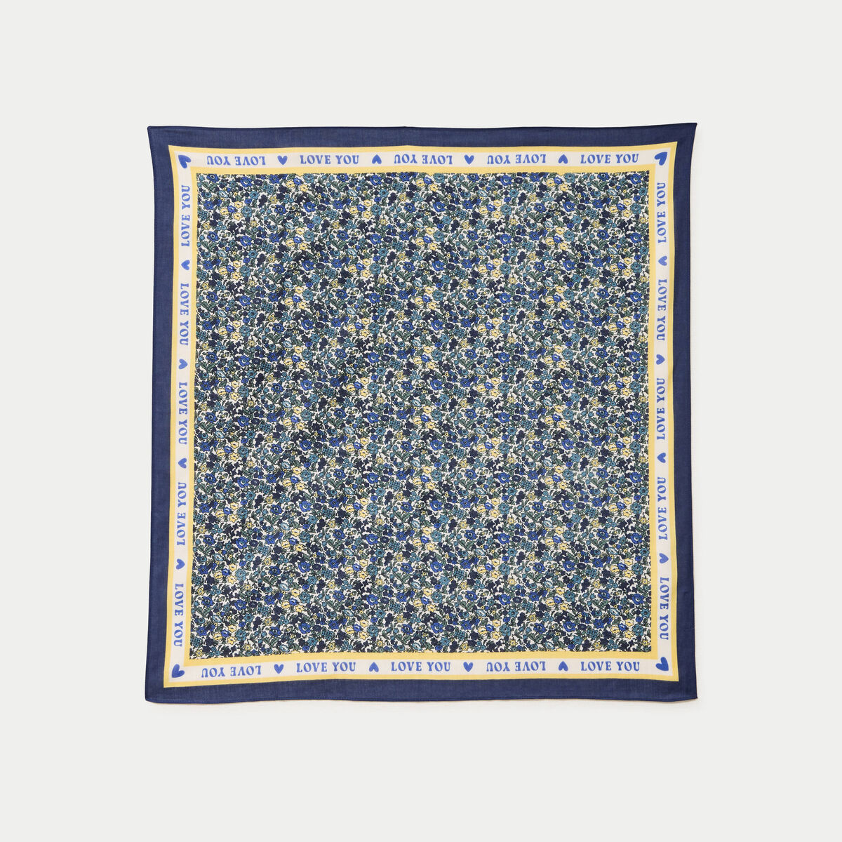 Foulard satin&eacute; soyeux bleu electrique femme