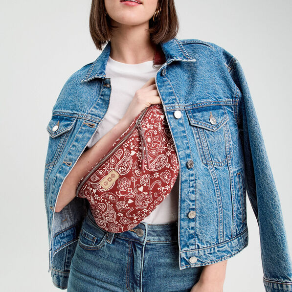 Sac banane rouge foncé femme