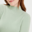 Pull avec col montant vert fluo femme
