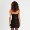 Robe cintrée bustier sequins noir femme