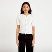 Blouse droite manches courtes ecru femme