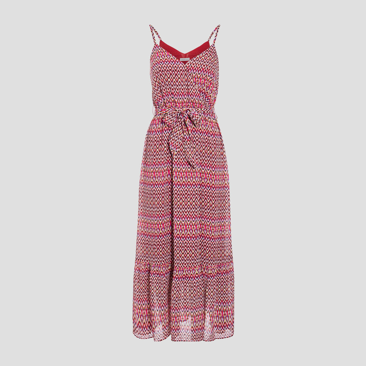 Robe longue &eacute;vas&eacute;e rose femme