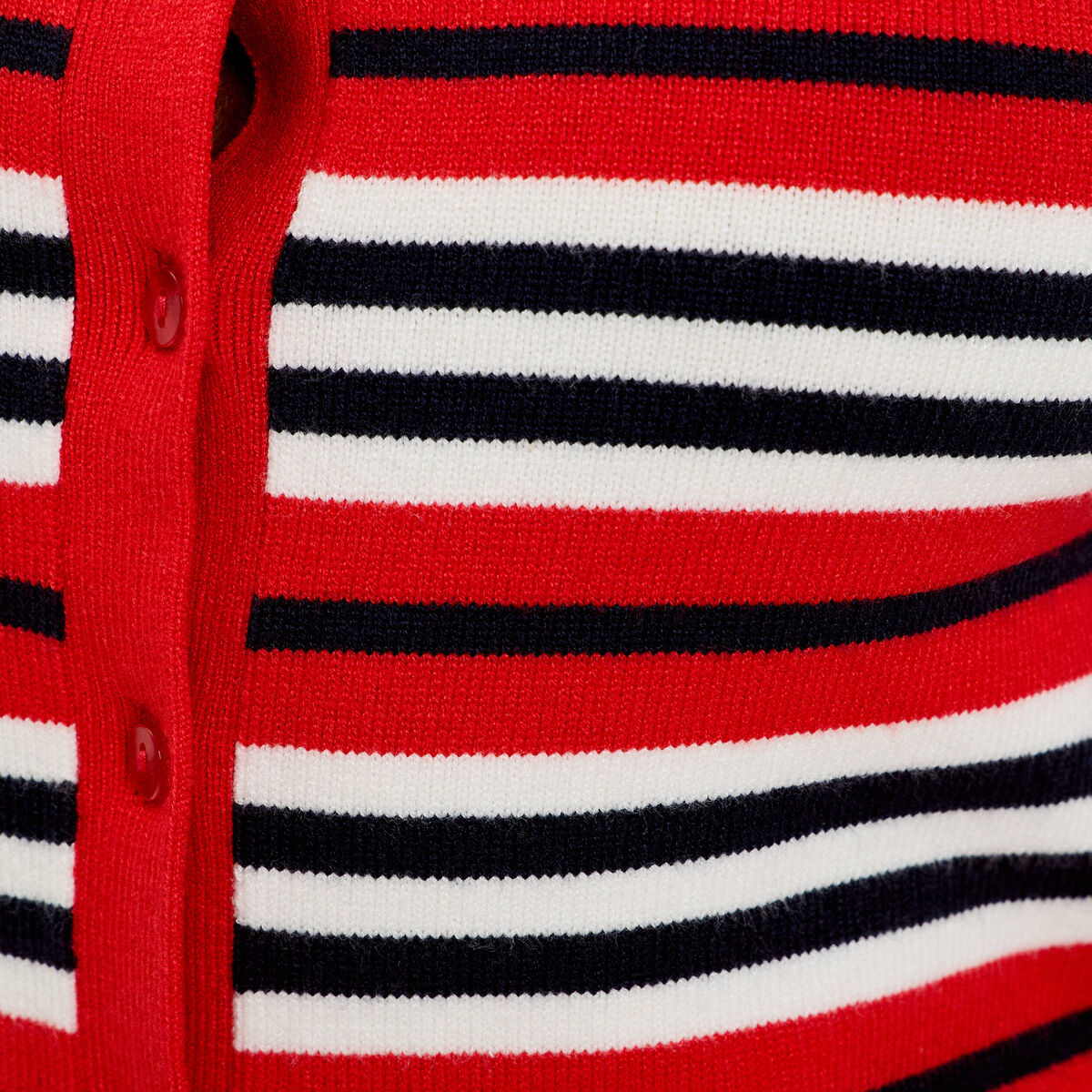 Gilet col bateau rouge femme