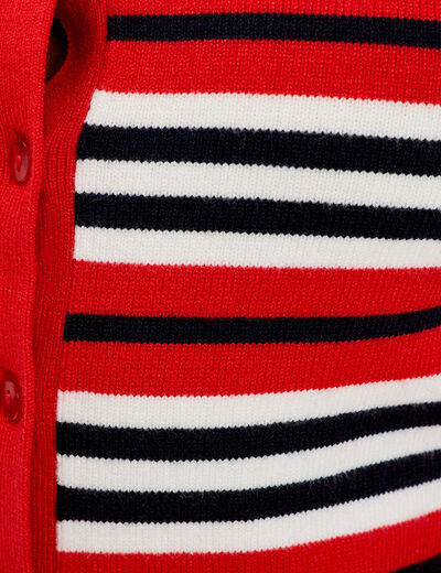 Gilet col bateau rouge femme