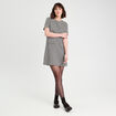 Robe droite manches courtes noir femme