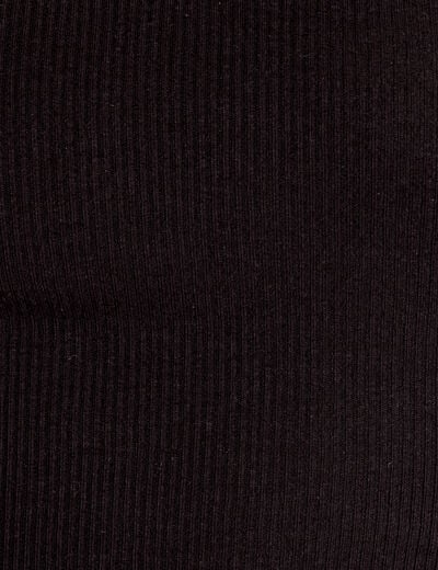 T-shirt cropped côtelé noir femme