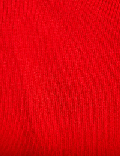 Pull manches courtes col polo rouge femme