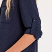 Chemise manches longues bleu marine femme