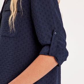 chemise manches longues bleu marine femme Chemise manches longues bleu marine femme