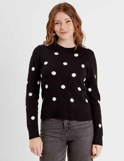 Pull manches longues dos noeud noir femme
