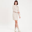 Robe pull droite col montant sable femme