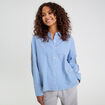 Chemise manches longues bleu femme