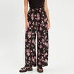 Pantalon large fluide noir femme