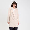 Manteau long boutonn&eacute; beige femme