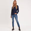 Chemise manches longues bleu marine femme