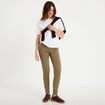 Jeans slim 5 poches vert kaki femme
