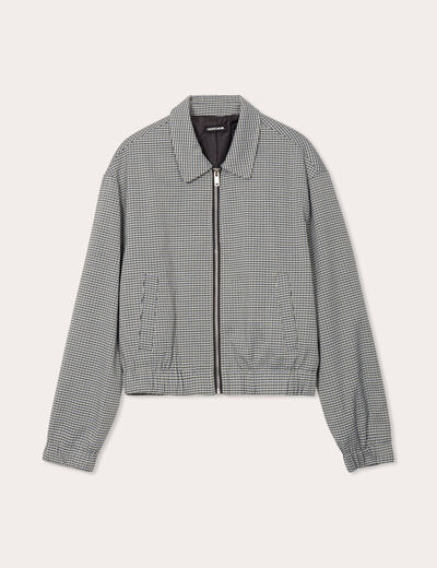 Veste zippée manches longues blanc femme
