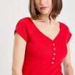 Body manches courtes rouge femme