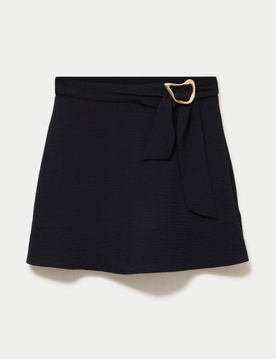 Jupe-short &eacute;vas&eacute;e courte noir femme