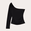 T-shirt asymétrique noir femme