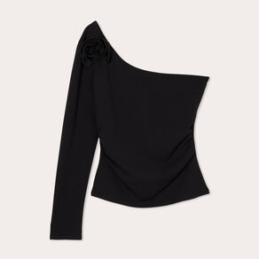 T-shirt asymétrique noir femme