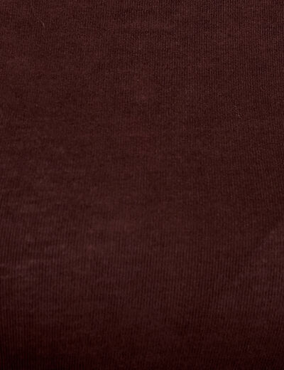 T-shirt ajust&eacute; col rond manches longues marron fonc&eacute; femme