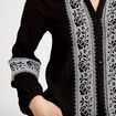 Blouse brod&eacute;e col tunisien noir femme