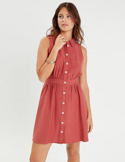 Robe chemise patineuse vieux rose femme