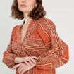 Blouse manches longues terracotta femme