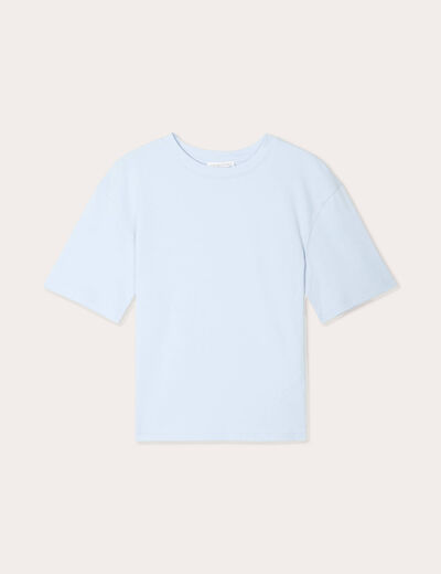 T-shirt manches courtes bleu ciel femme