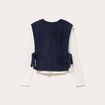 T-shirt pull sans manches 2-en-1 bleu marine femme